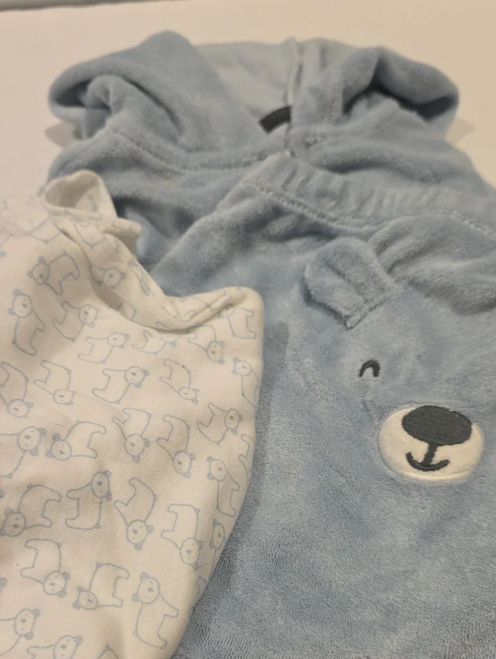 Carters Soft Light Blue Plush Baby Pants Size 6m